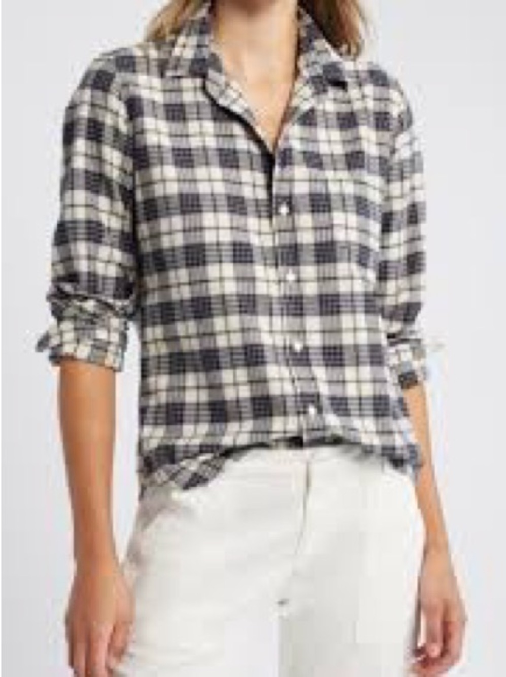 Frank & Eileen Blue and White Plaid Shirt